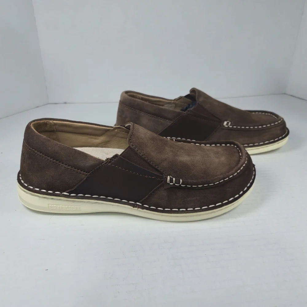 Birkenstock Unisex Duma Brown Leather Slip-On Loafers Size EU 38 Reg US W7 M5